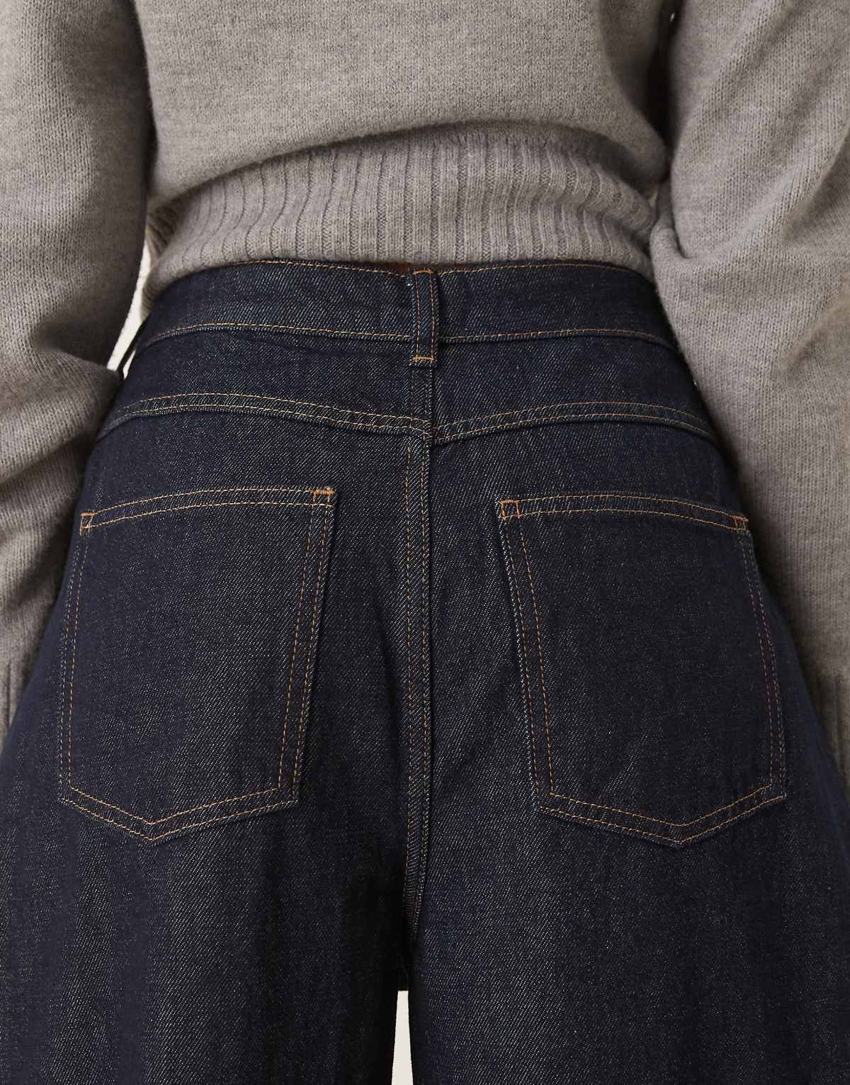 Jean bouffant oversize Brut Indigo