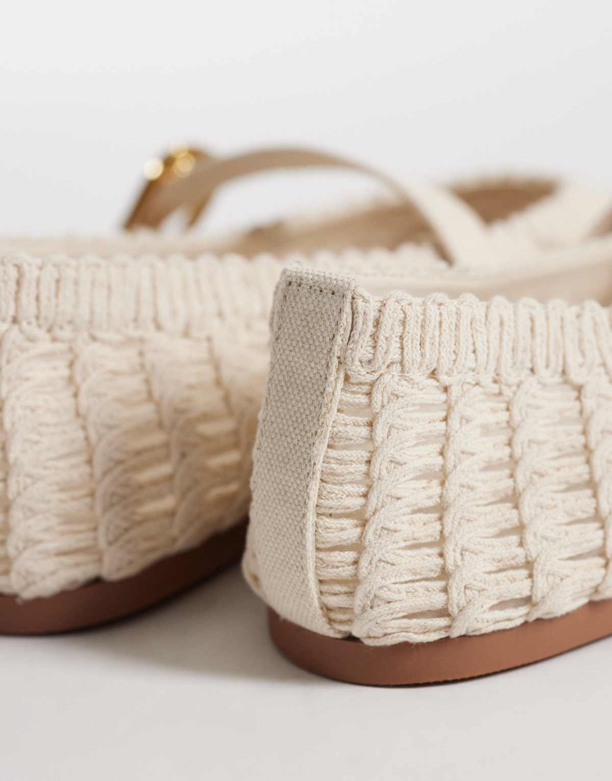 Leah Ballerines style babies en maille au crochet Crème