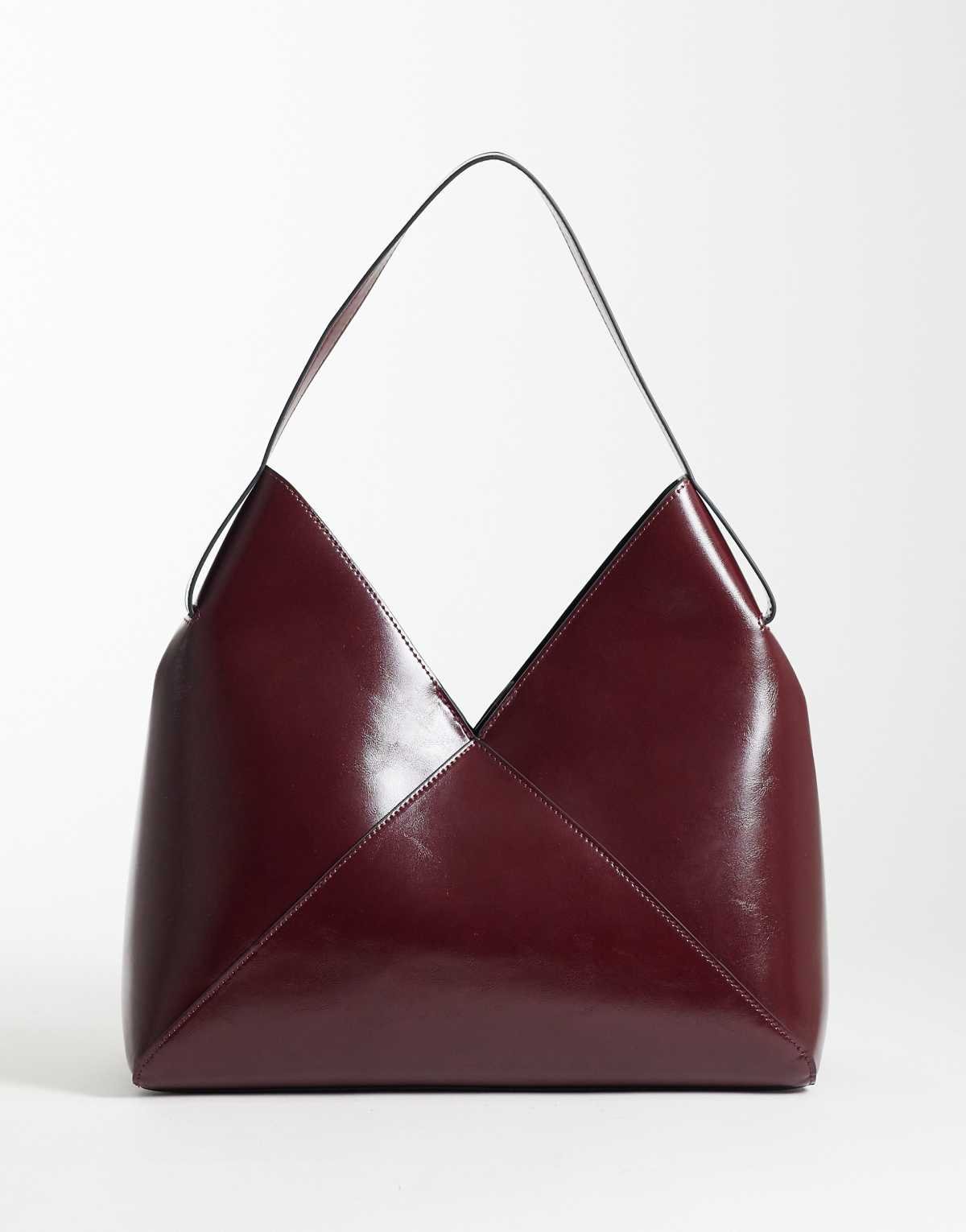 Tote bag à empiècement Bordeaux
