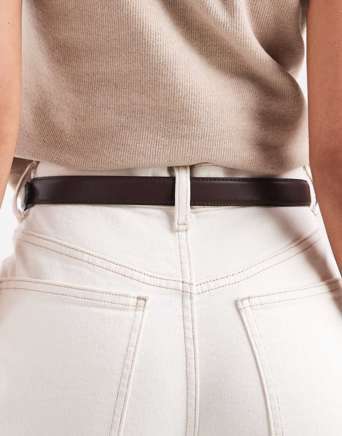 Ceinture pour taille et hanches avec boucle carrée Chocolat