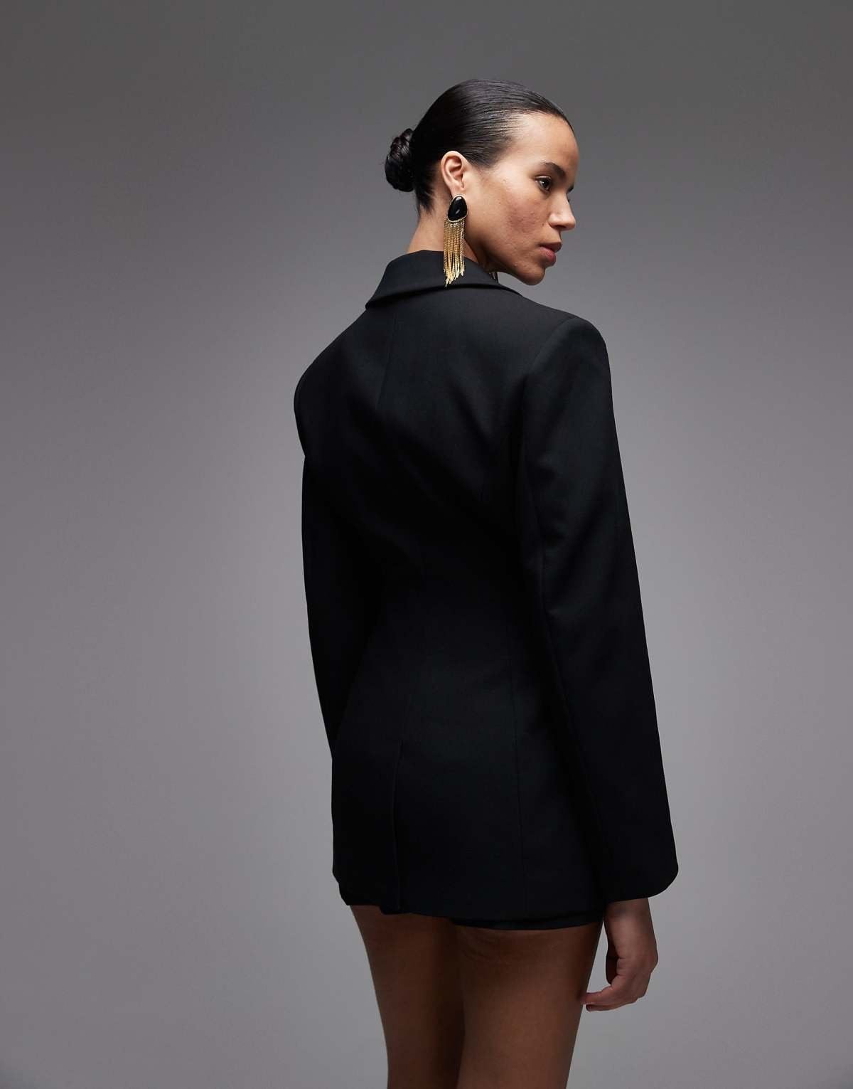 Blazer à double boutonnage et taille cintrée Noir