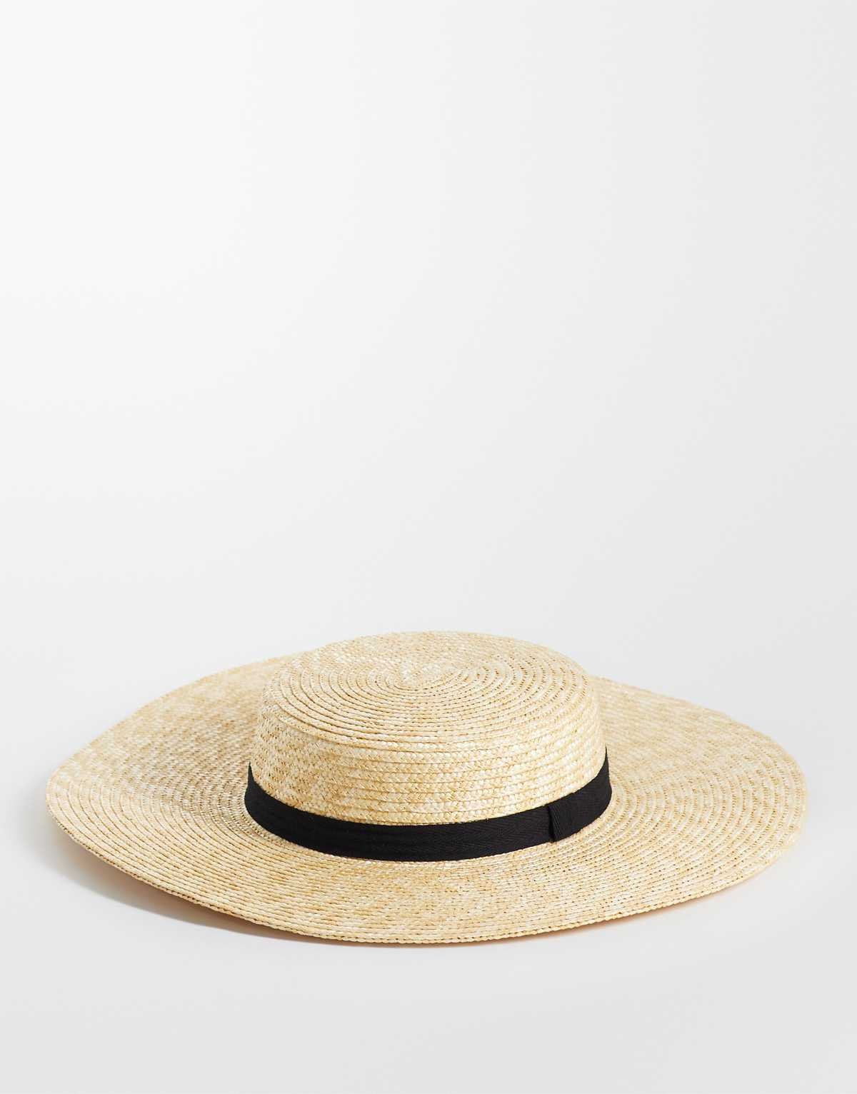 Chapeau cloche en paille Naturel