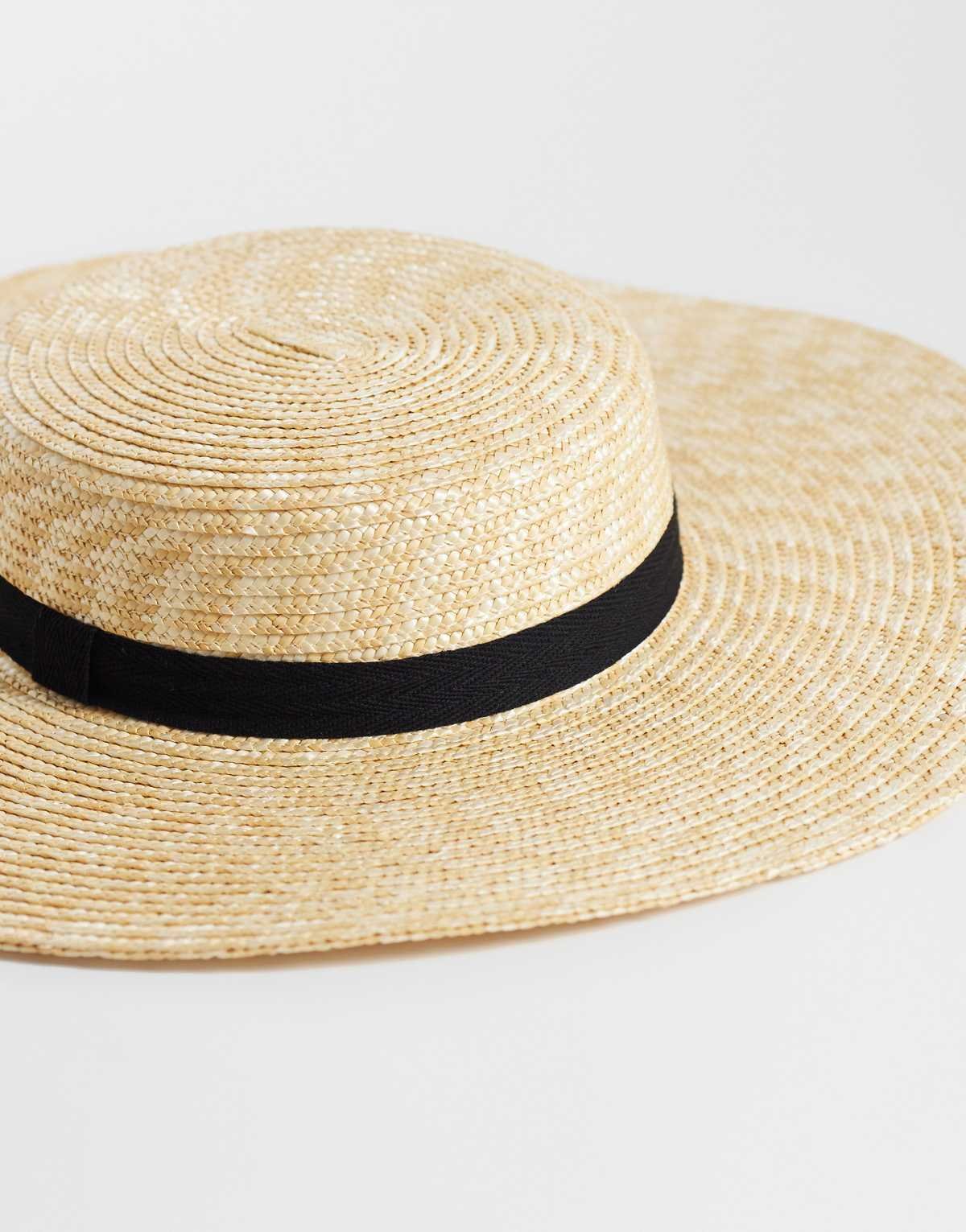 Chapeau cloche en paille Naturel