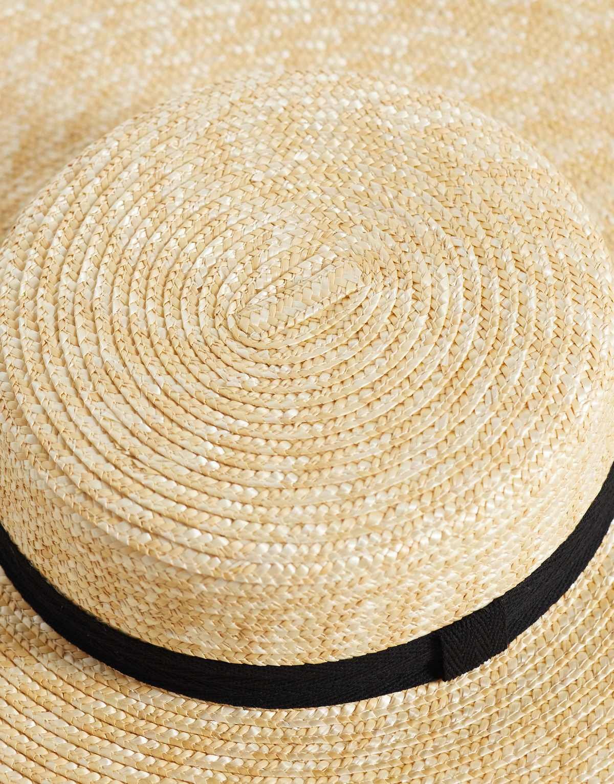 Chapeau cloche en paille Naturel