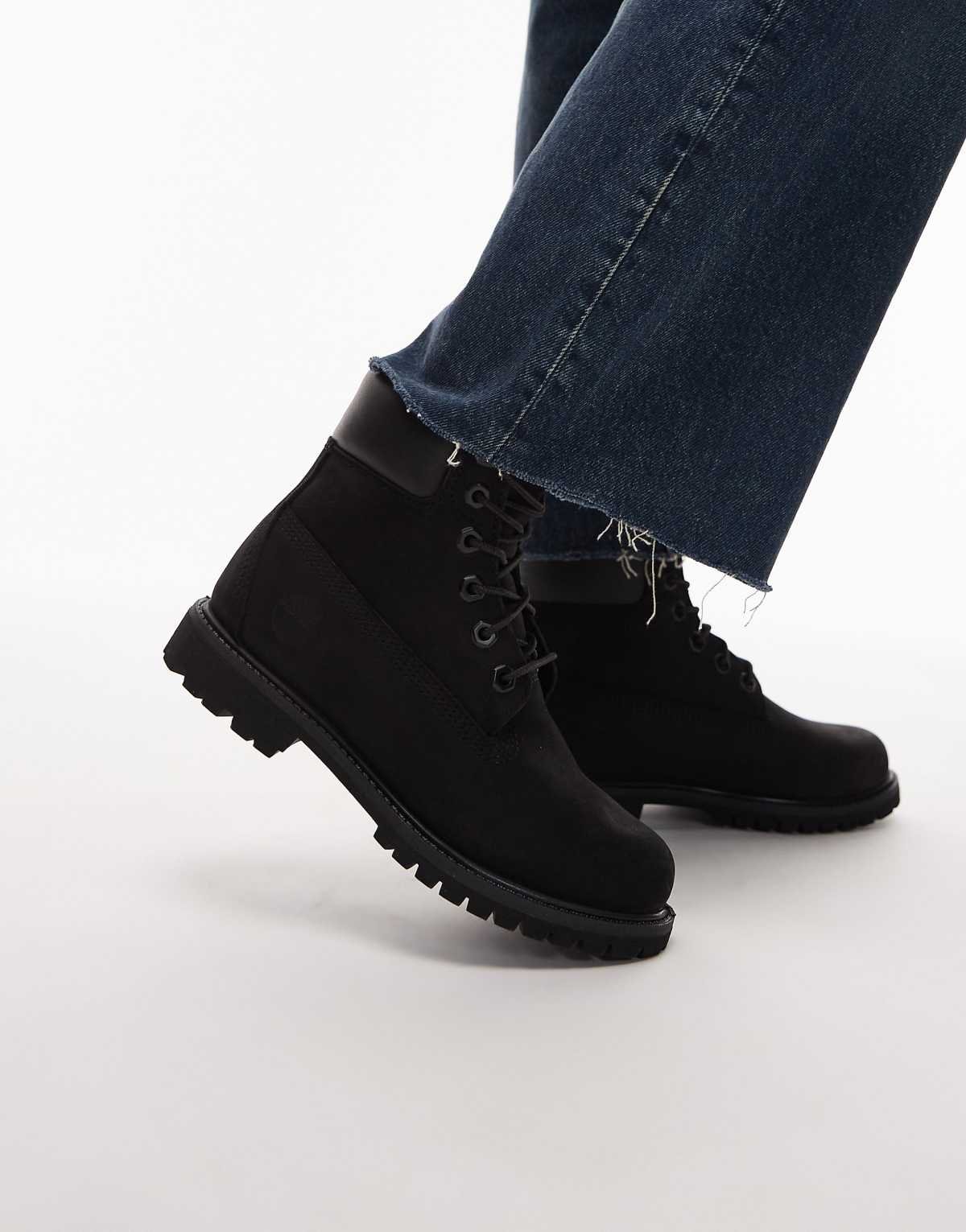 Bottes 6 pouces en nubuck de qualité supérieure Noir