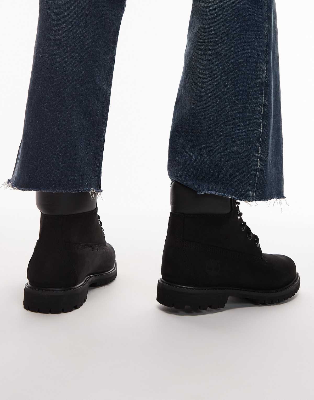 Bottes 6 pouces en nubuck de qualité supérieure Noir
