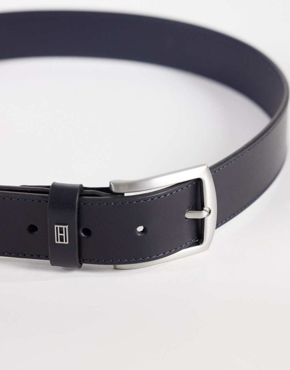Denton Ceinture en cuir de qualité supérieure Bleu marine