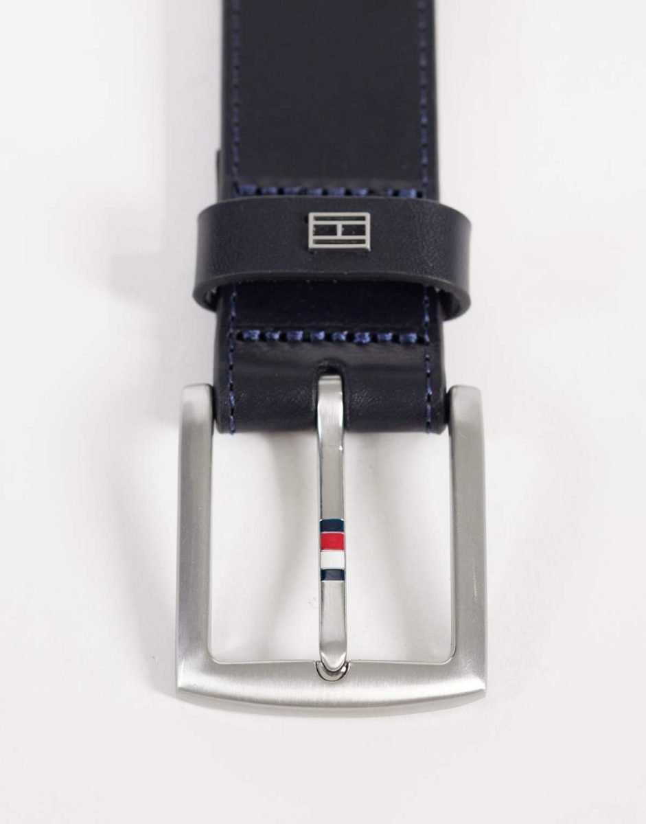 Denton Ceinture en cuir de qualité supérieure Bleu marine