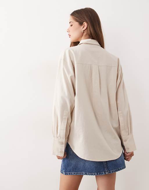 Chemise oversize en lin mélangé