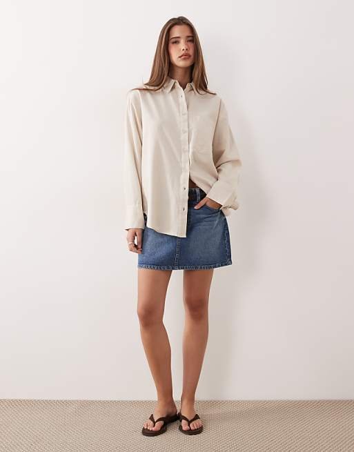 Chemise oversize en lin mélangé
