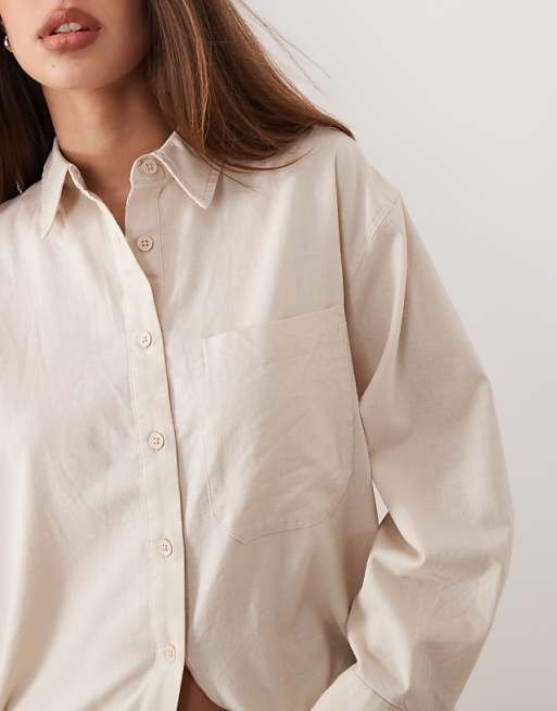 Chemise oversize en lin mélangé