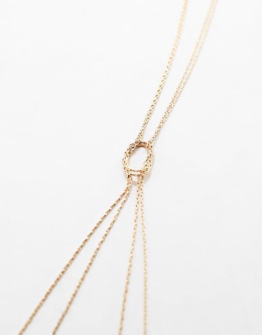 Collier chaîne lasso en maille serpent fine à détails nœud