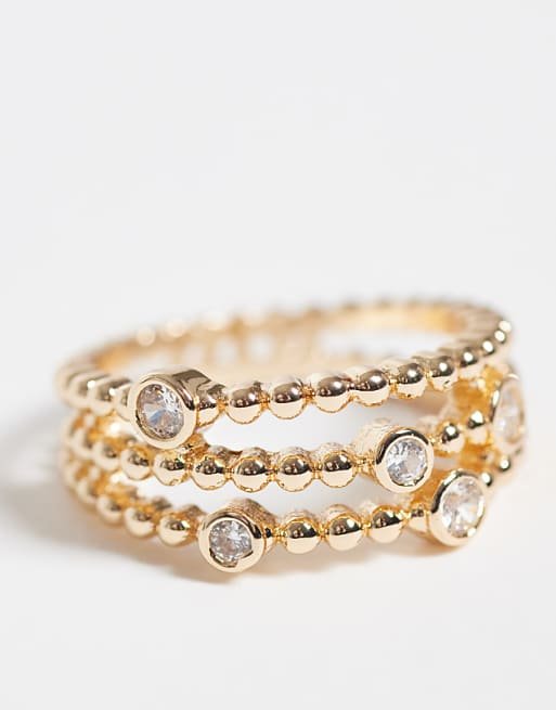 Double band ring with heart motifs