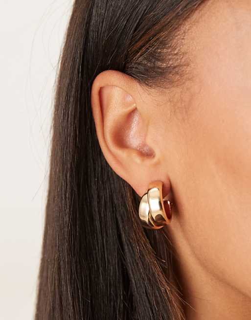 Small crossover hoop earrings