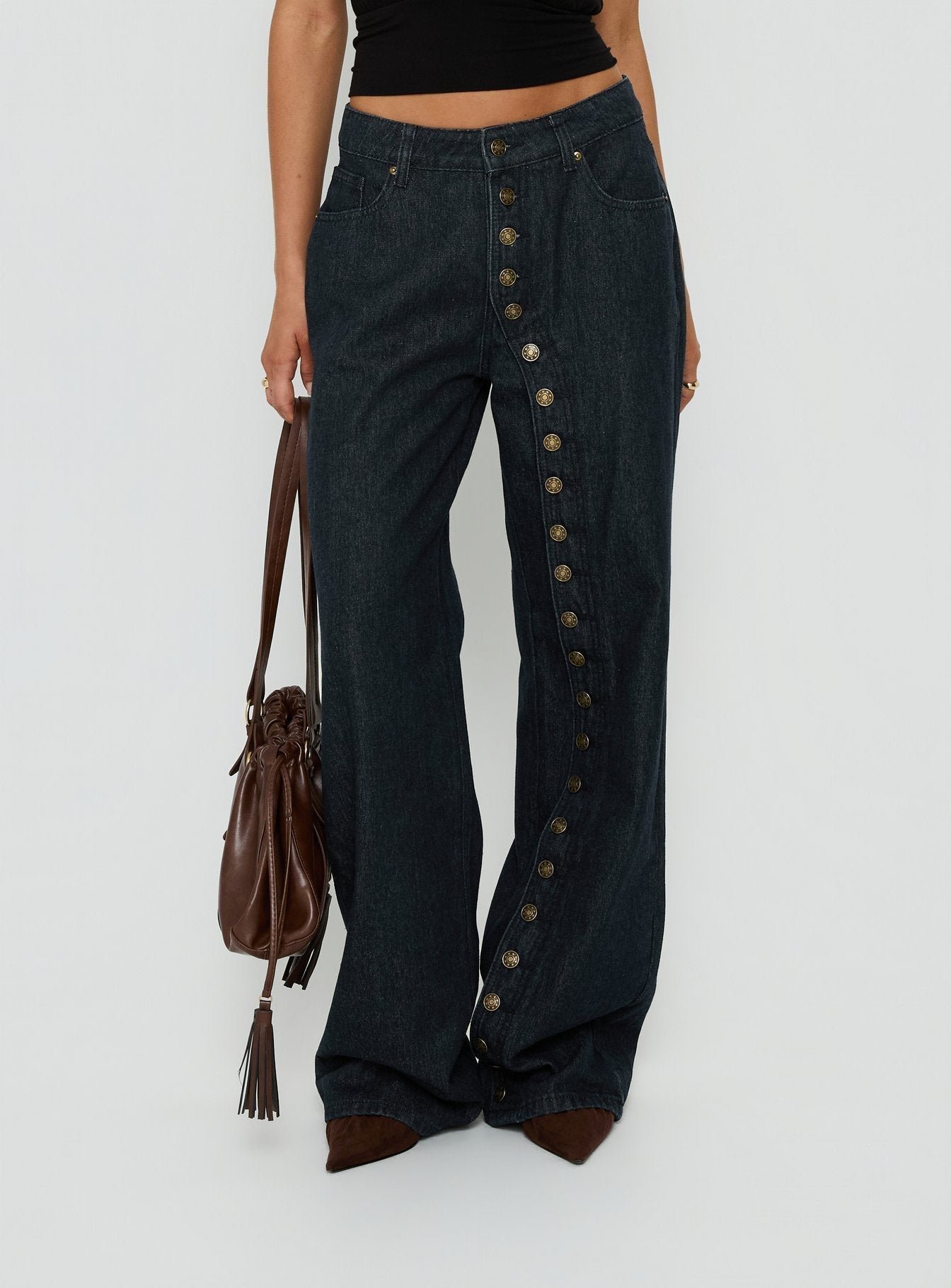 Penny Mid Rise Straight Leg Jeans Raw Denim