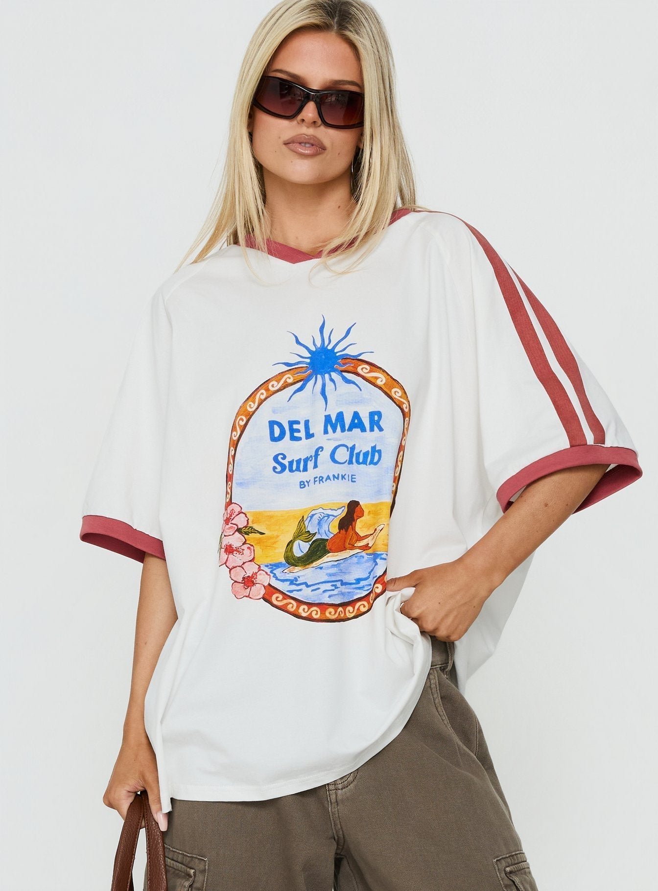 Del Mar Surf Club Oversized Graphic Tee White / Multi