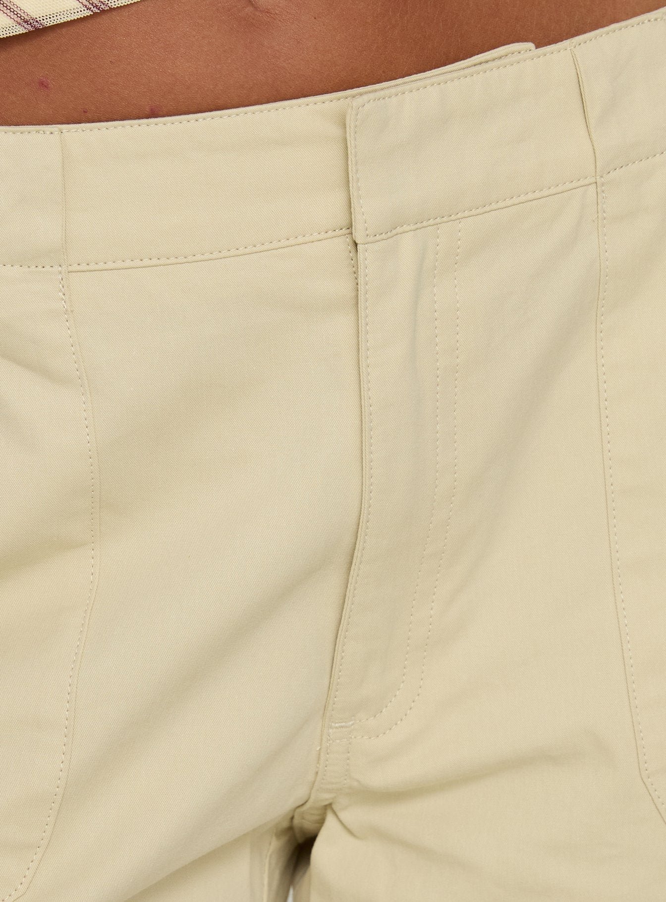 Indee Cropped Cargo Trousers Beige