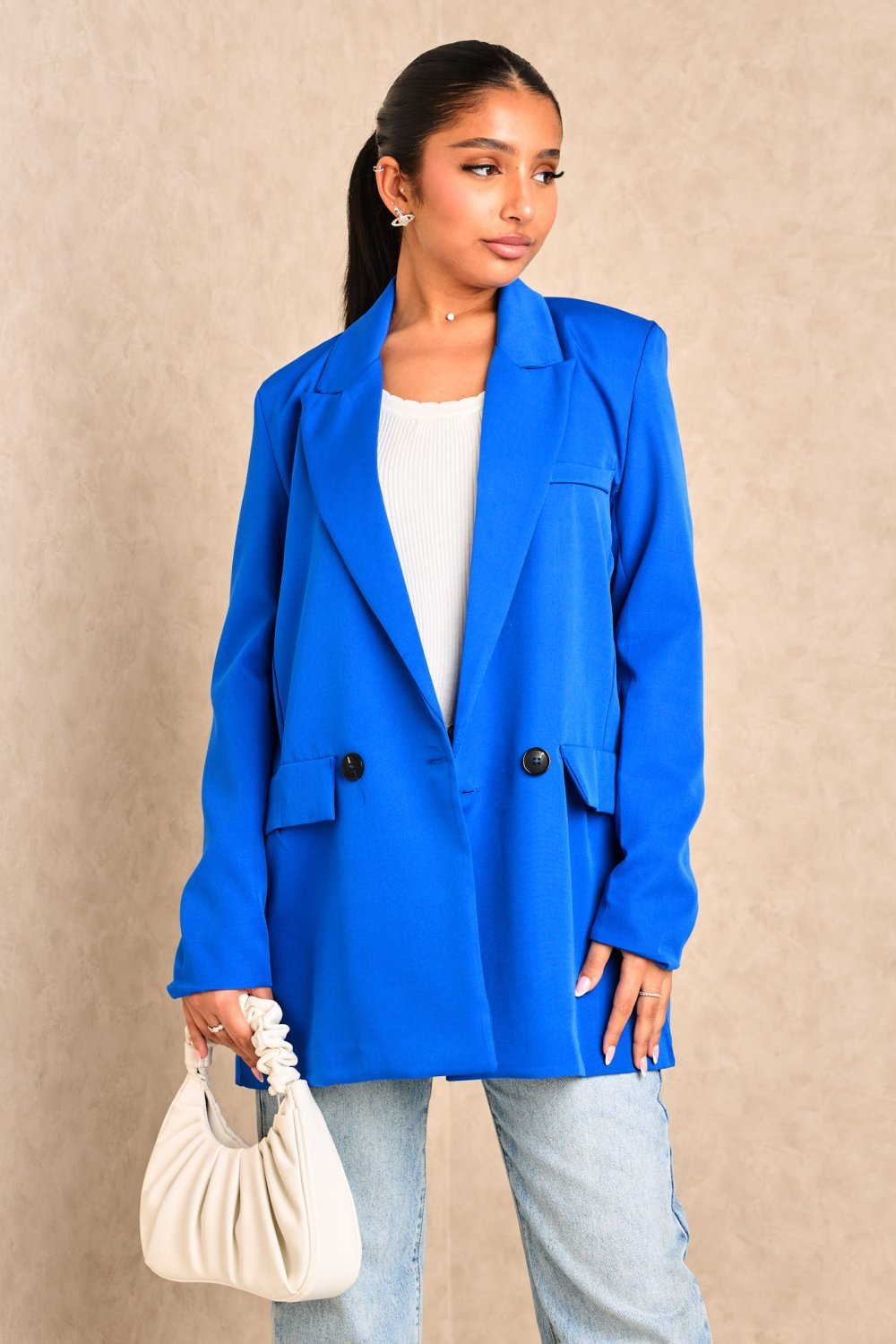 Veste blazer classique bleu électrique