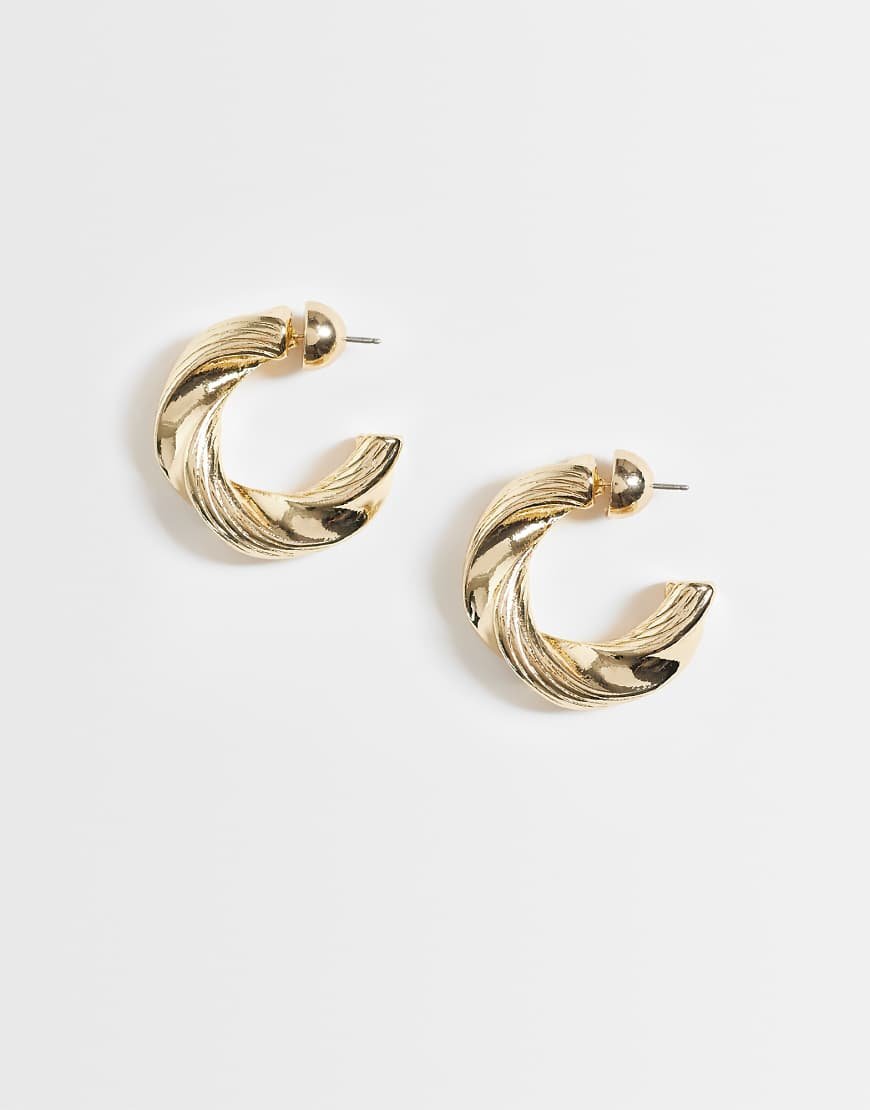 Boucles d'oreilles créoles torsadées - Doré