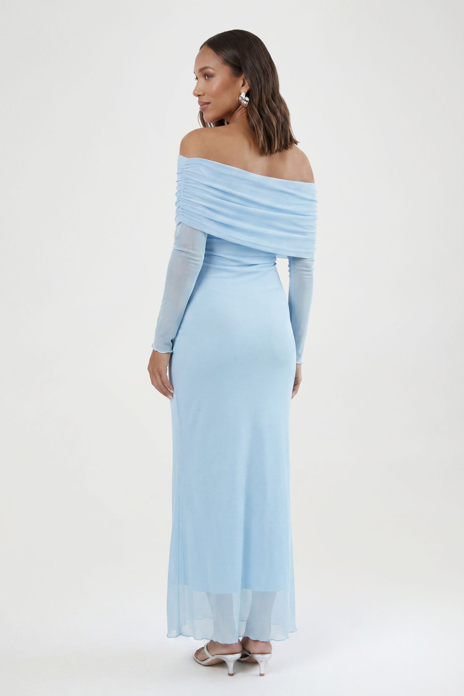 Robe longue bardot en mesh - Maternité