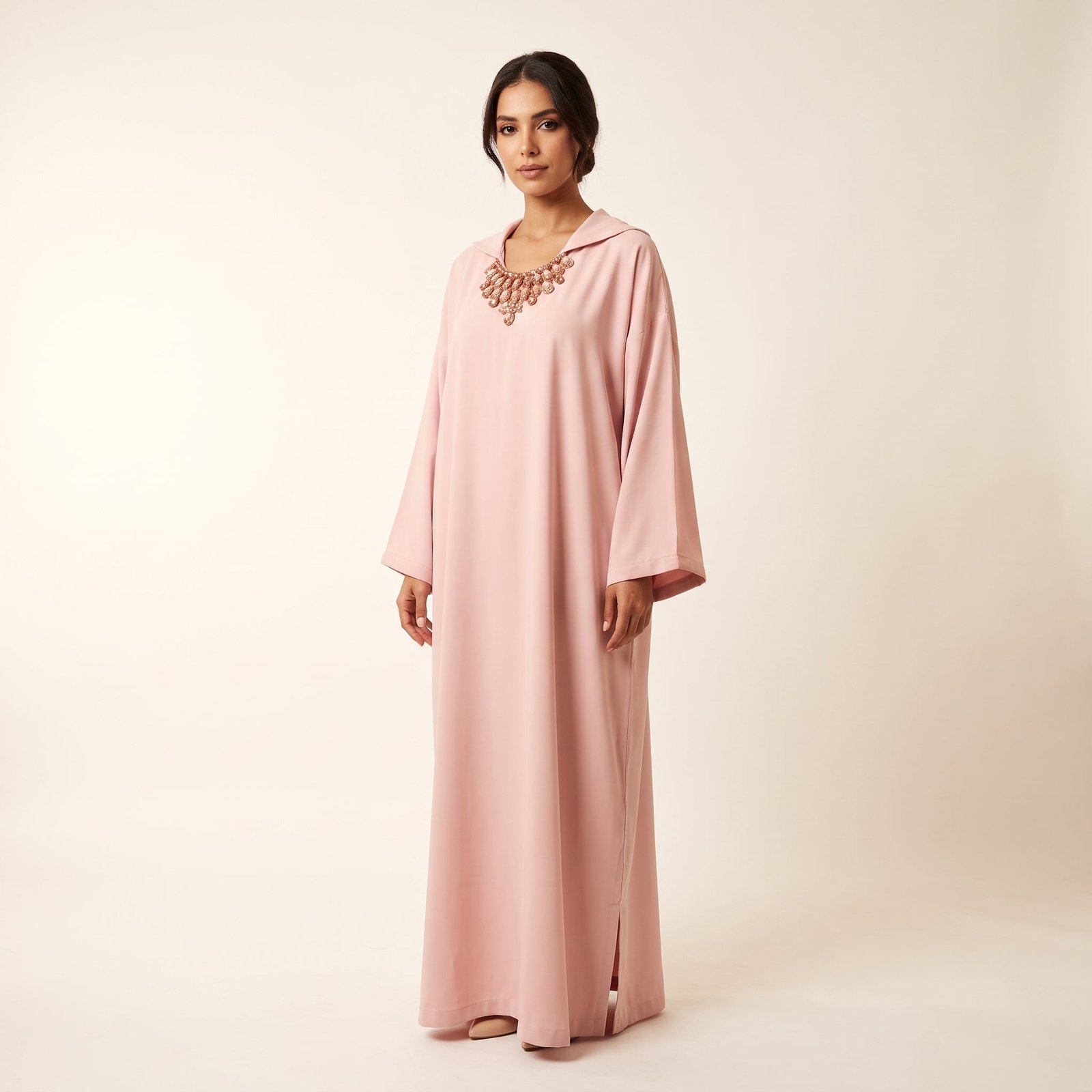 Djellaba Rose Bijoux Col