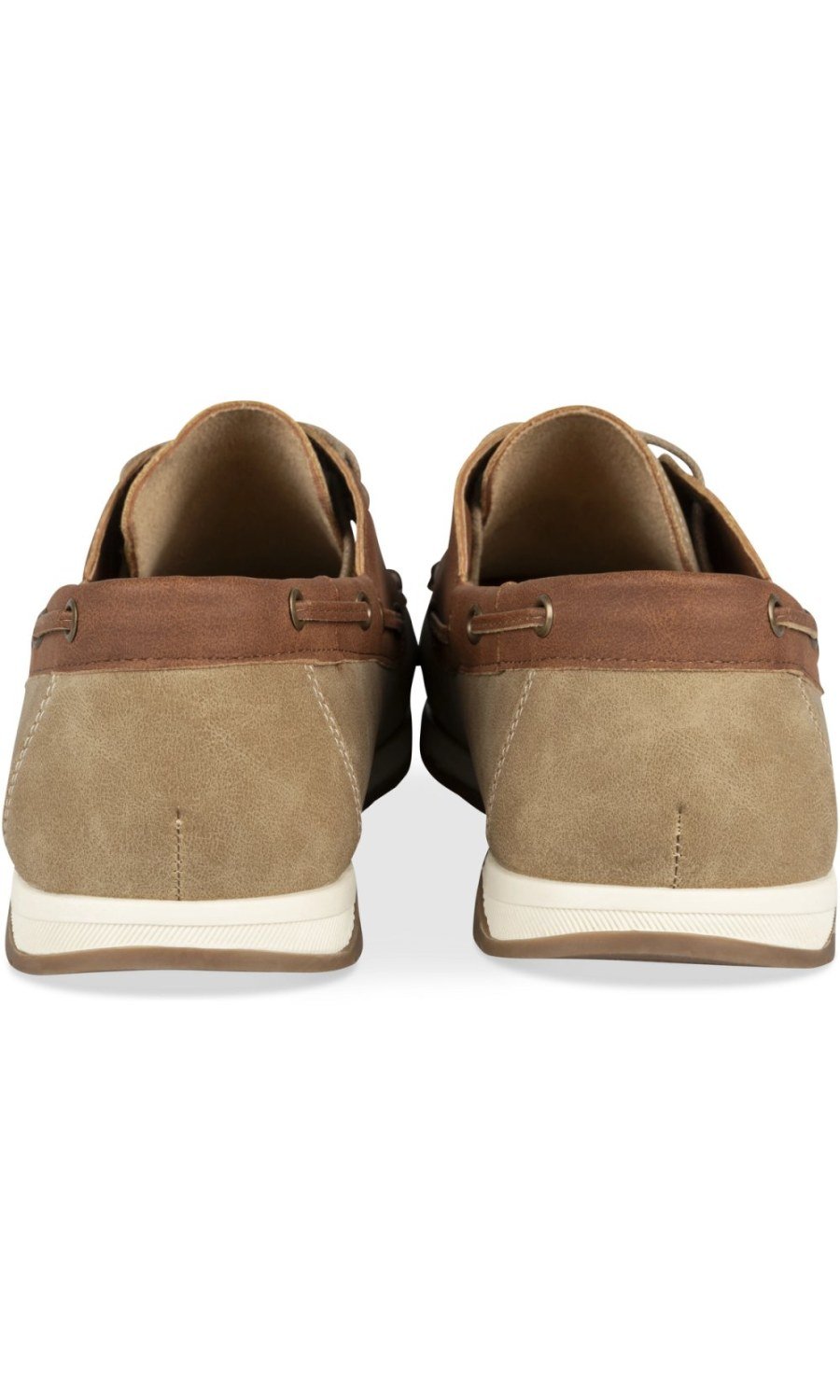 Chaussures bateau bicolores beiges