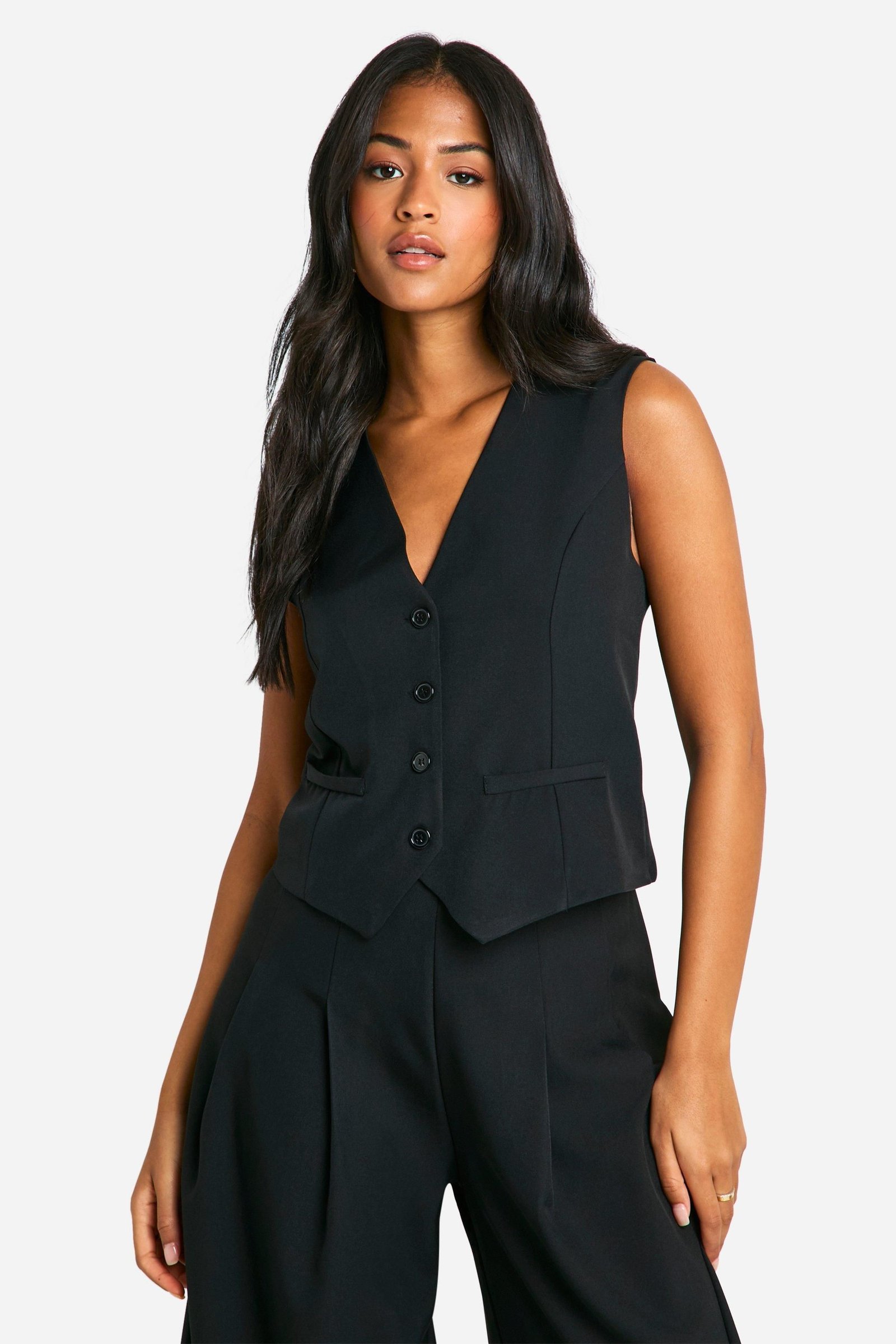 Gilet de tailleur long ajusté