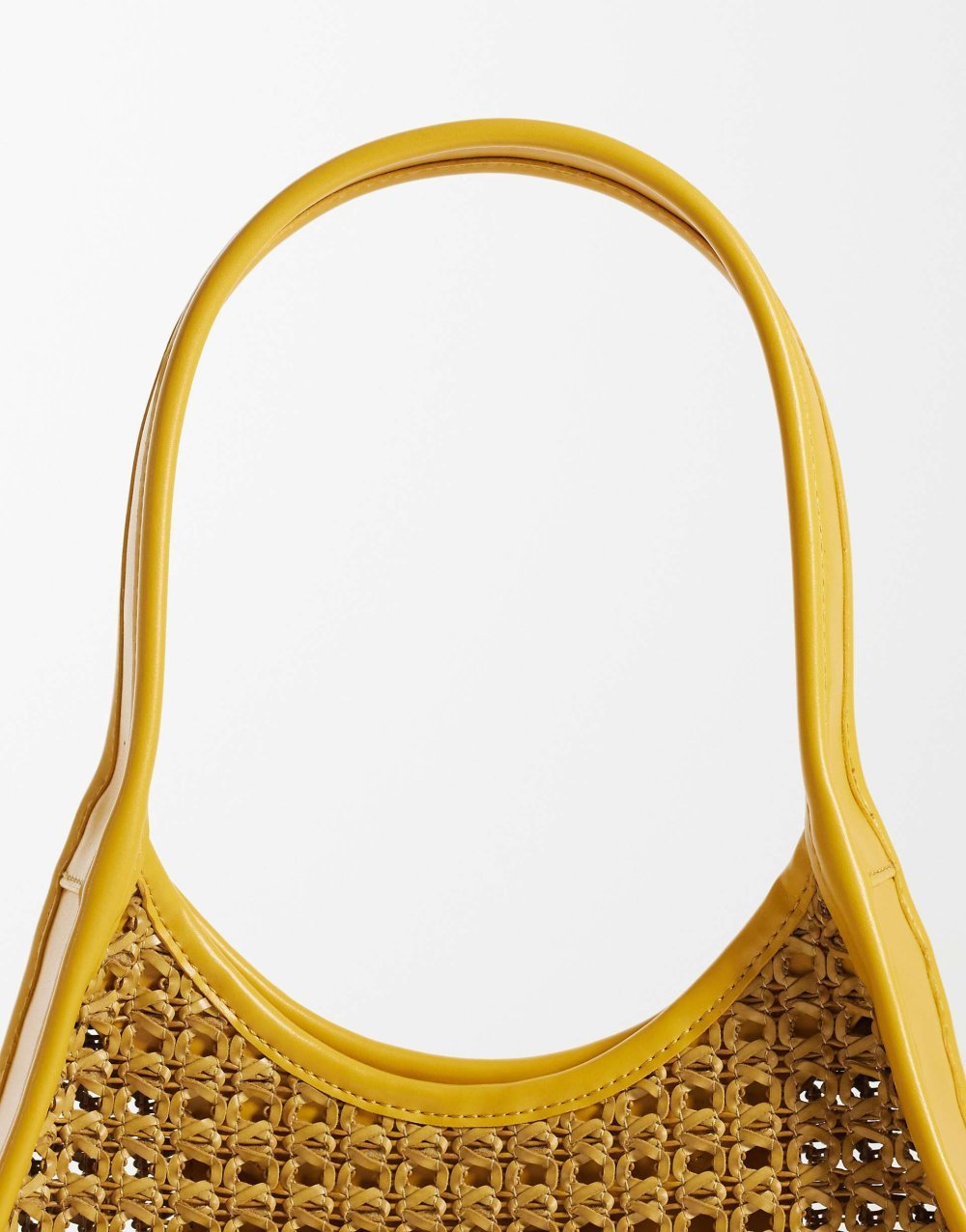 Mustard woven shoulder bag