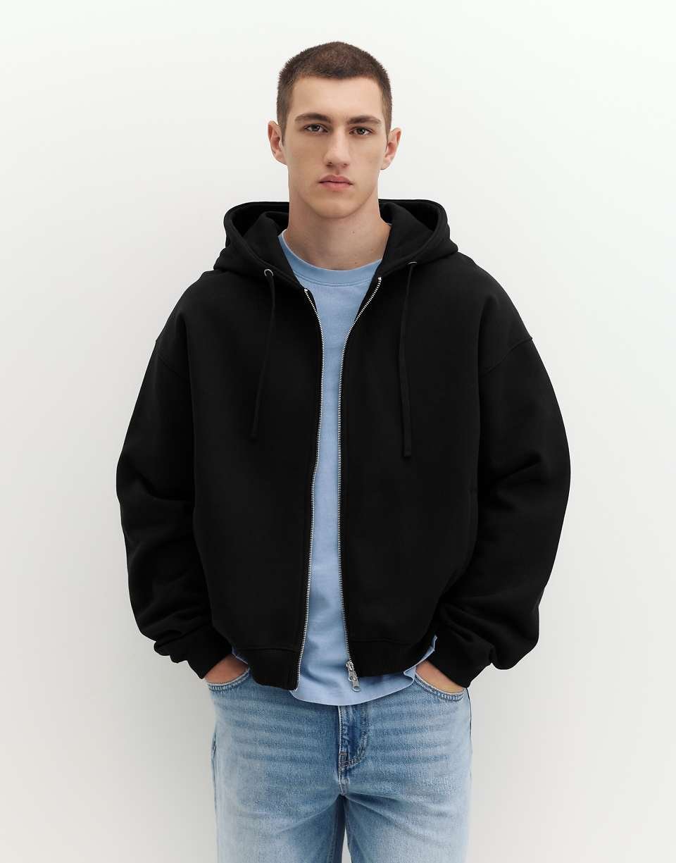 Sweat à capuche zippé - Noir