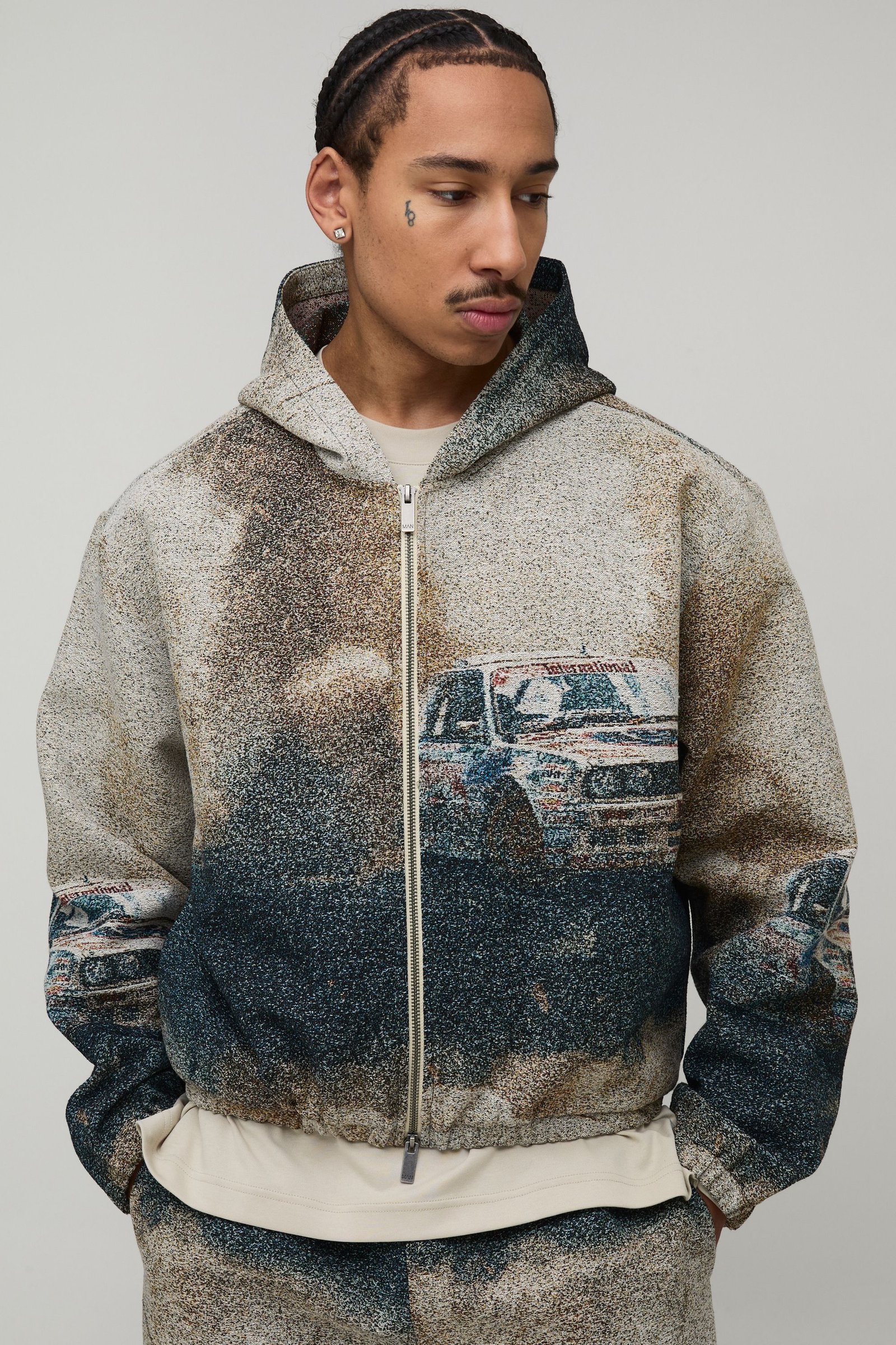Sweat À Casynthétiqueche Tapisserie Voiture Surdimensionné Coupe Boxy