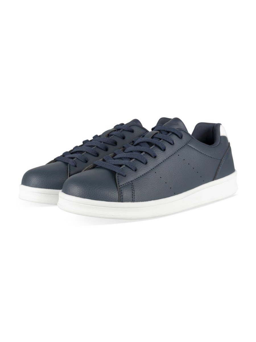 Baskets perforées talon blanc bleu marine