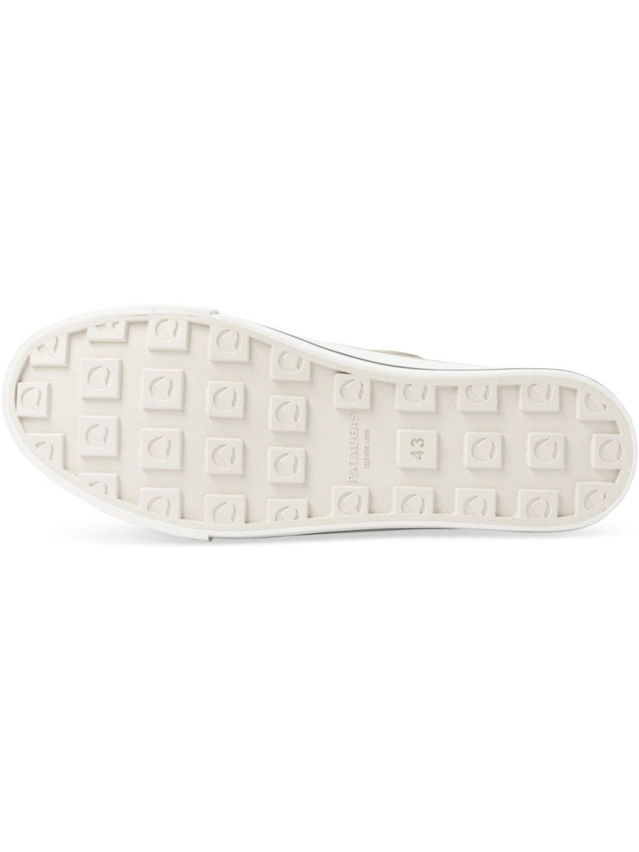 Khaki canvas sneakers with toe cap