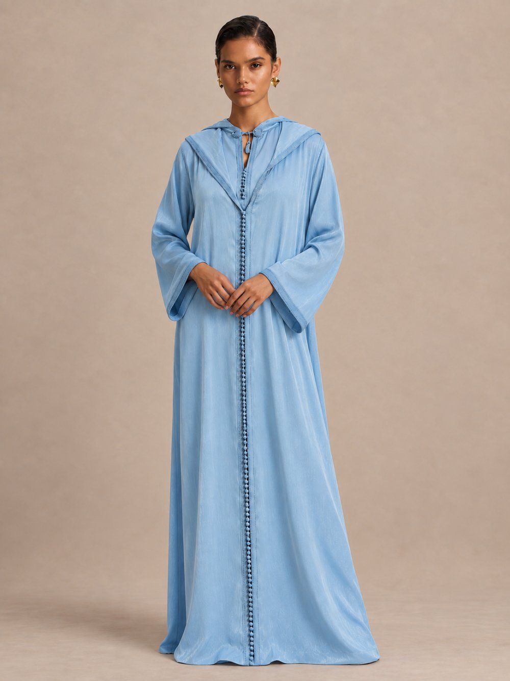 Djellaba bleu ciel et pantalon assorti