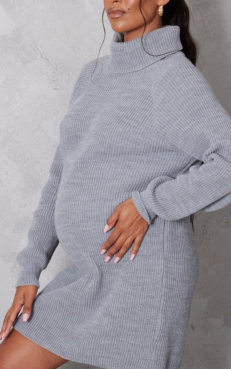 Oversized high neck jumper dress - Maternity