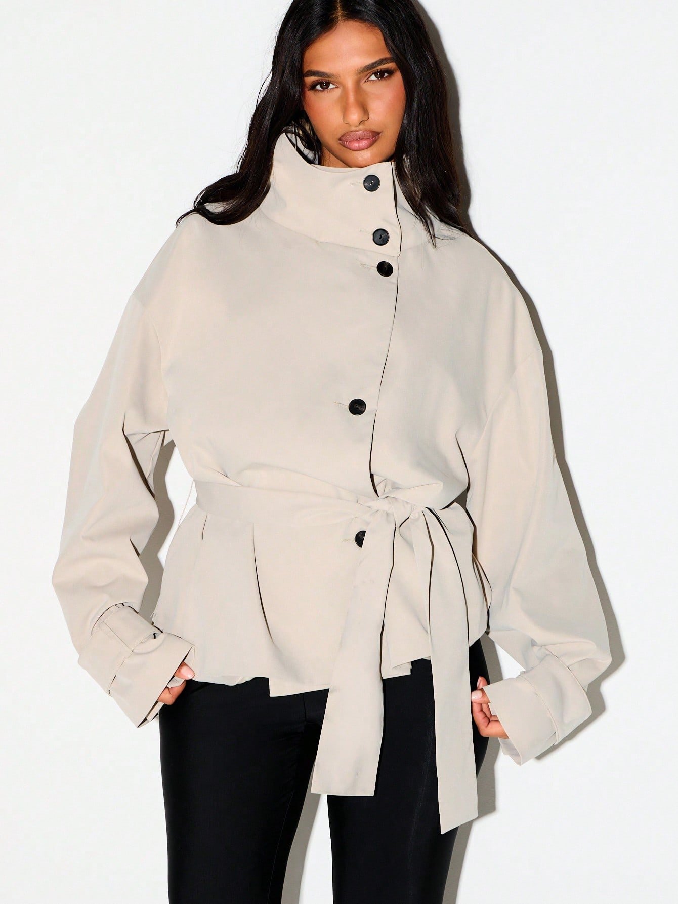 Oversized Belted Trench Jacket