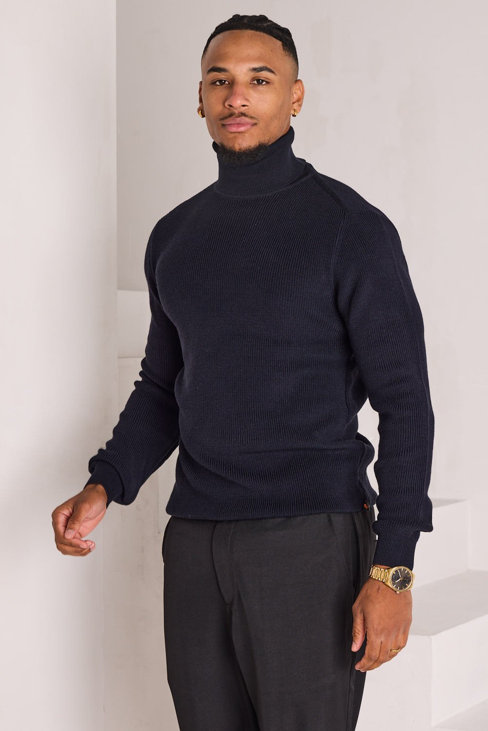Pull côtelé b col roulé zre9 ghame9