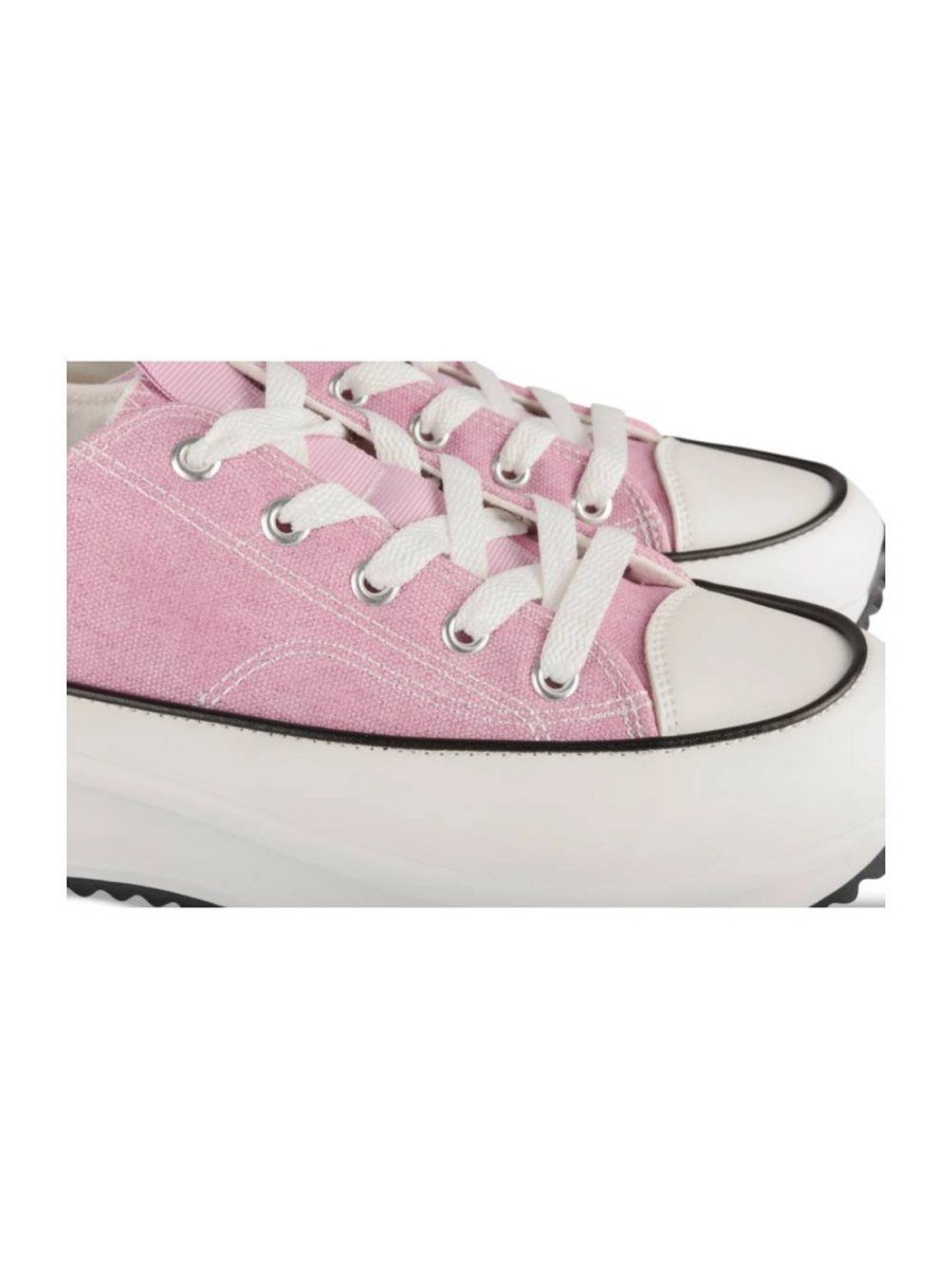 Purple canvas cleated platform sneakers