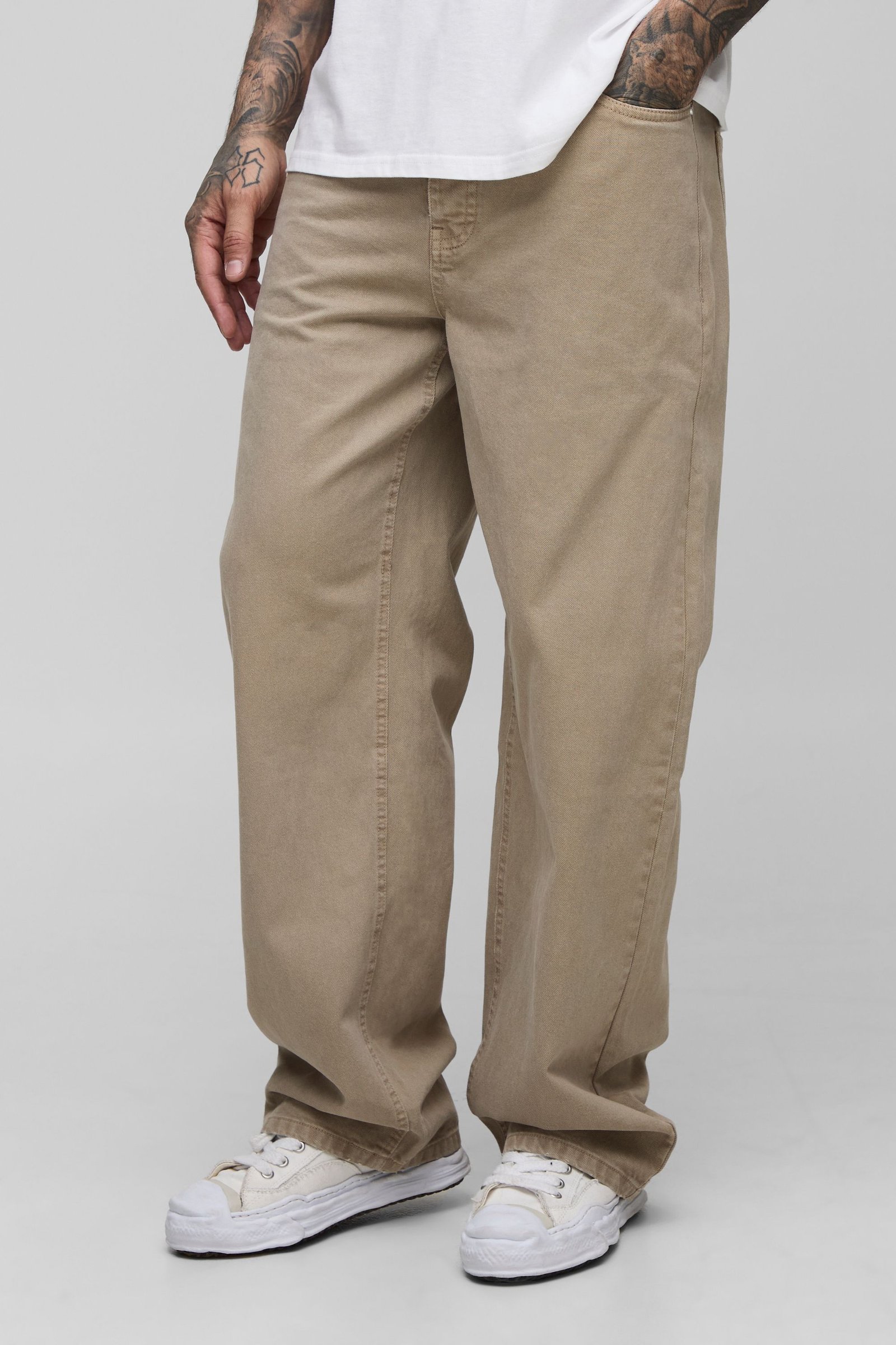 Jeans longs lavés à coupe décontractée