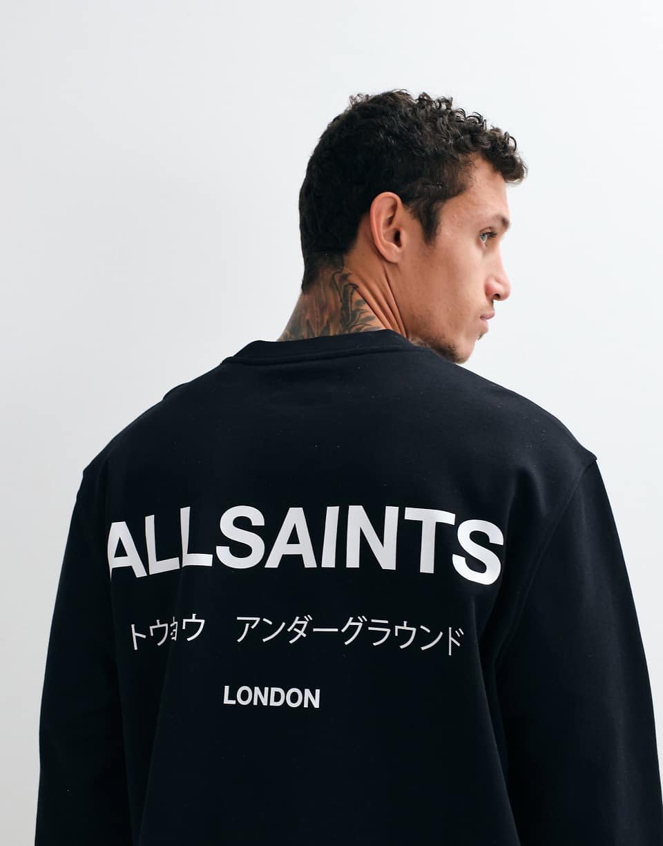 Sweat-shirt col rond à logo graphique Underground avec imprimé au dos en noir