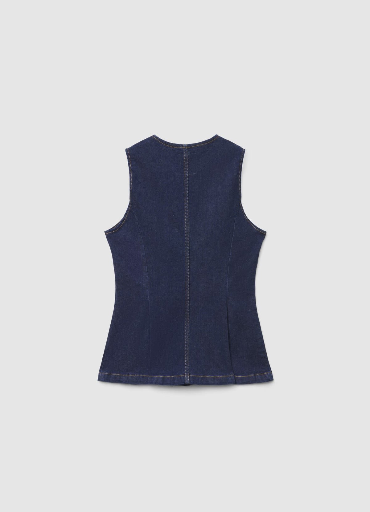 Fitted button-up denim waistcoat