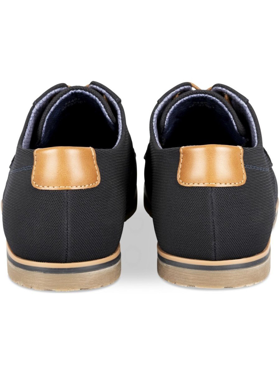 Navy textured casual derbies