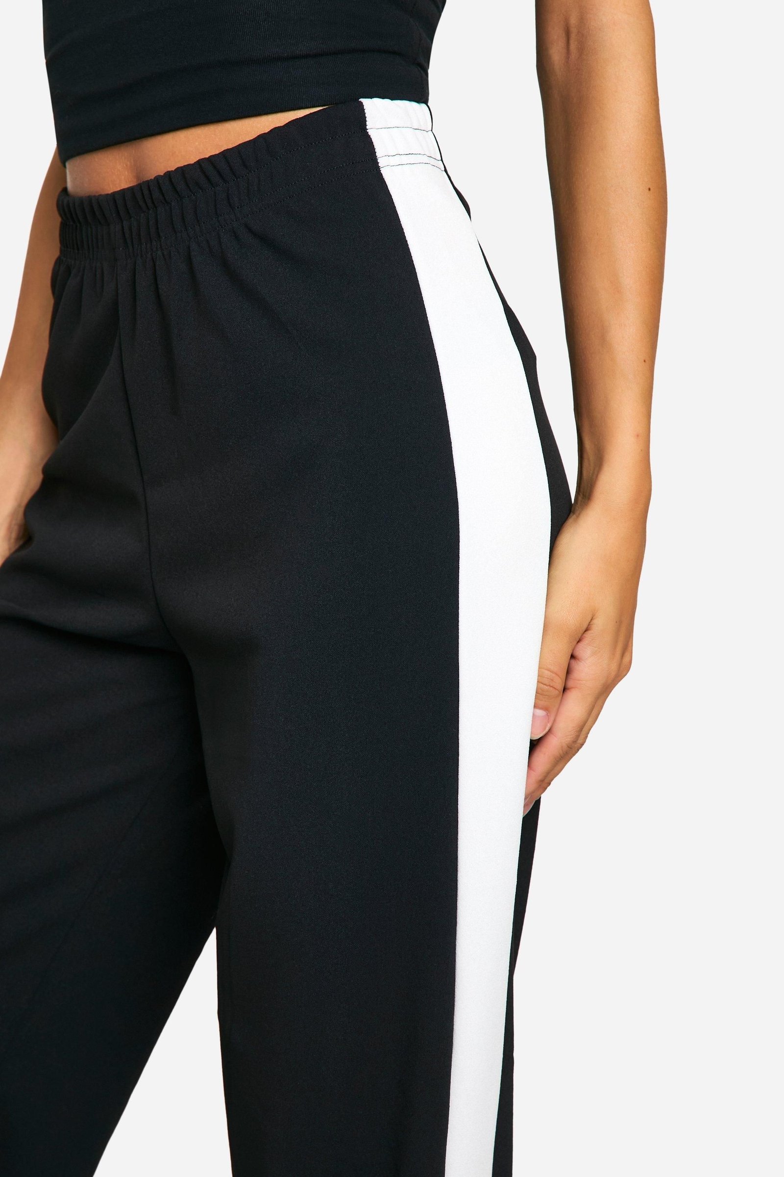 Pantalon large à rayures contrastées - Grande taille