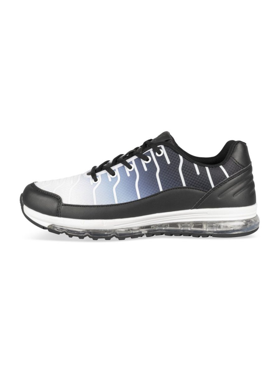 Black and white gradient sneakers with air bubble sole