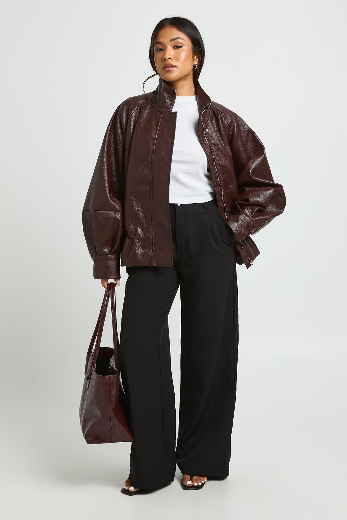 Wide leg tailored trousers - Petite