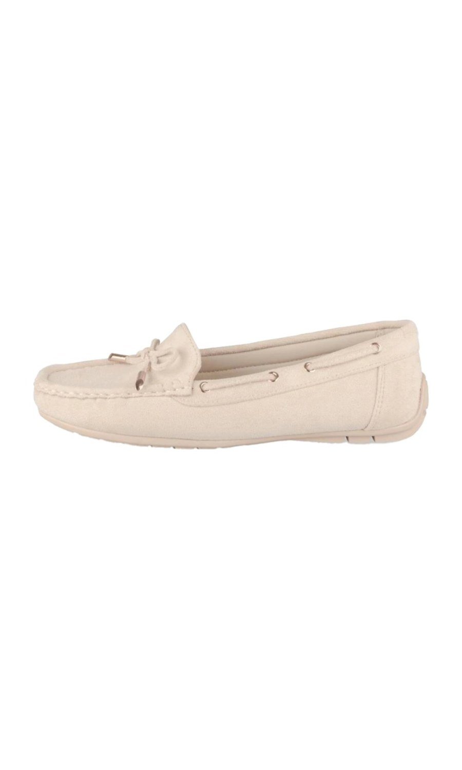 Mocassins en suédine à nœud beiges