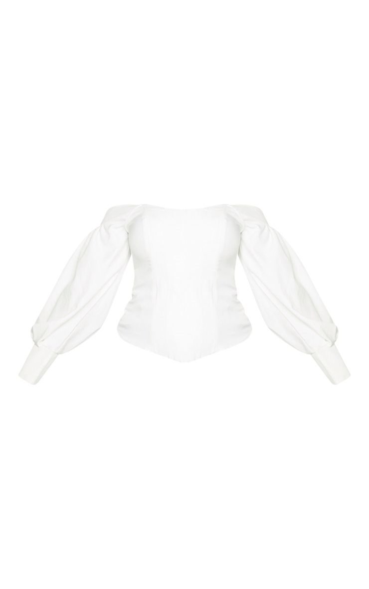 Bardot puff sleeve corset top - Plus size