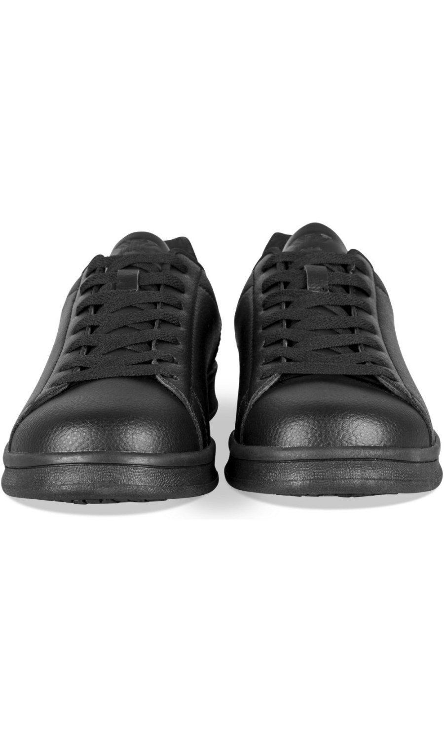 Black perforated low-top trainers