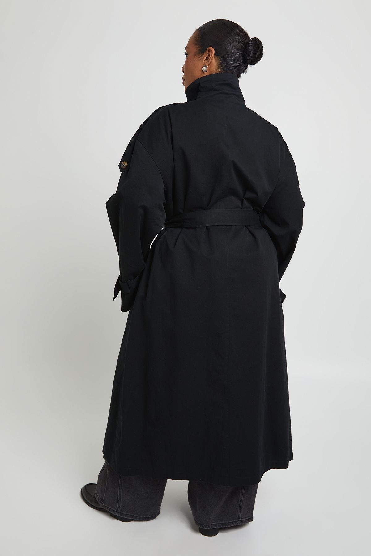Double-breasted high neck trench - Plus size