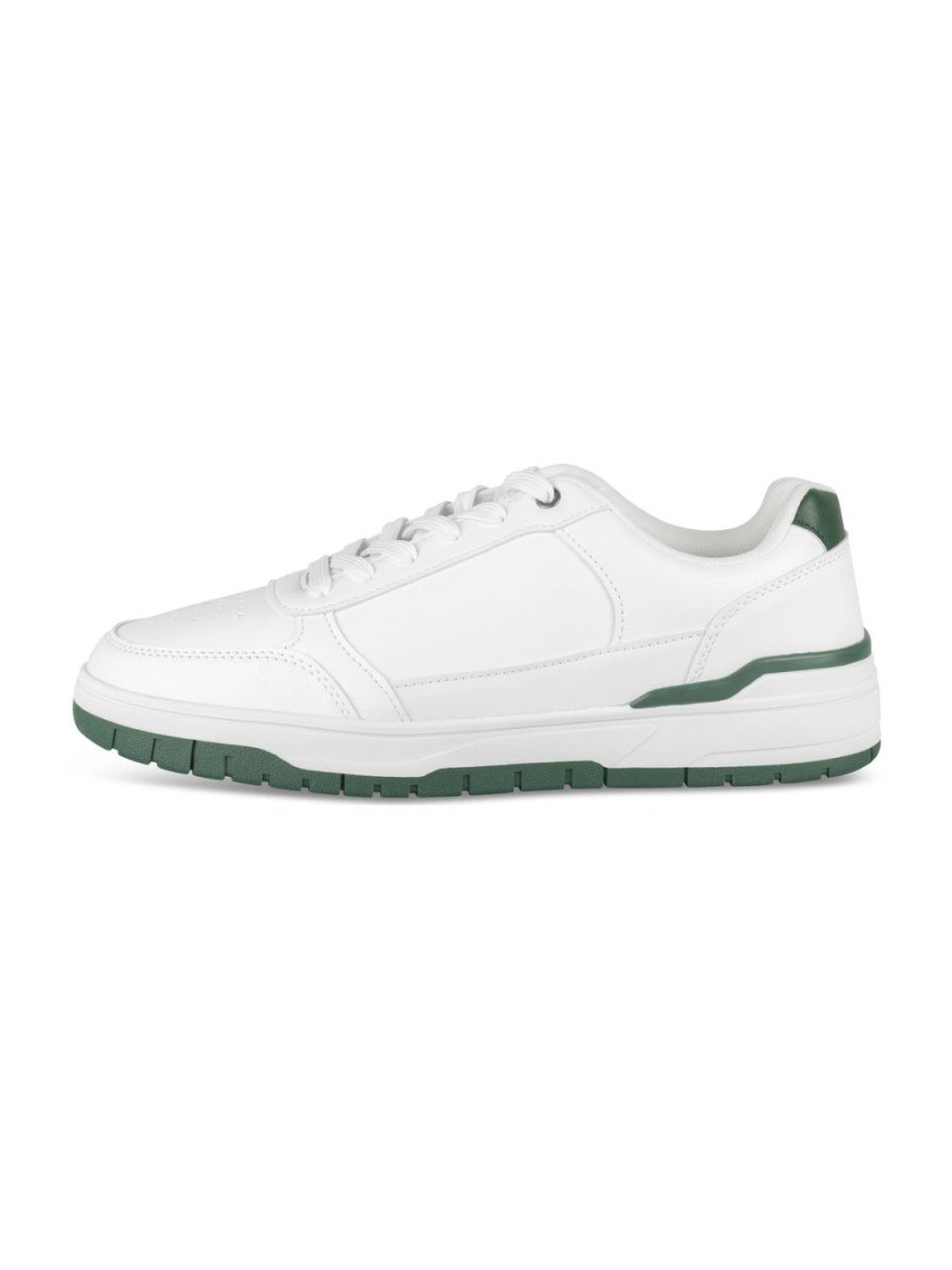 Baskets rétro semelle verte blanc et vert