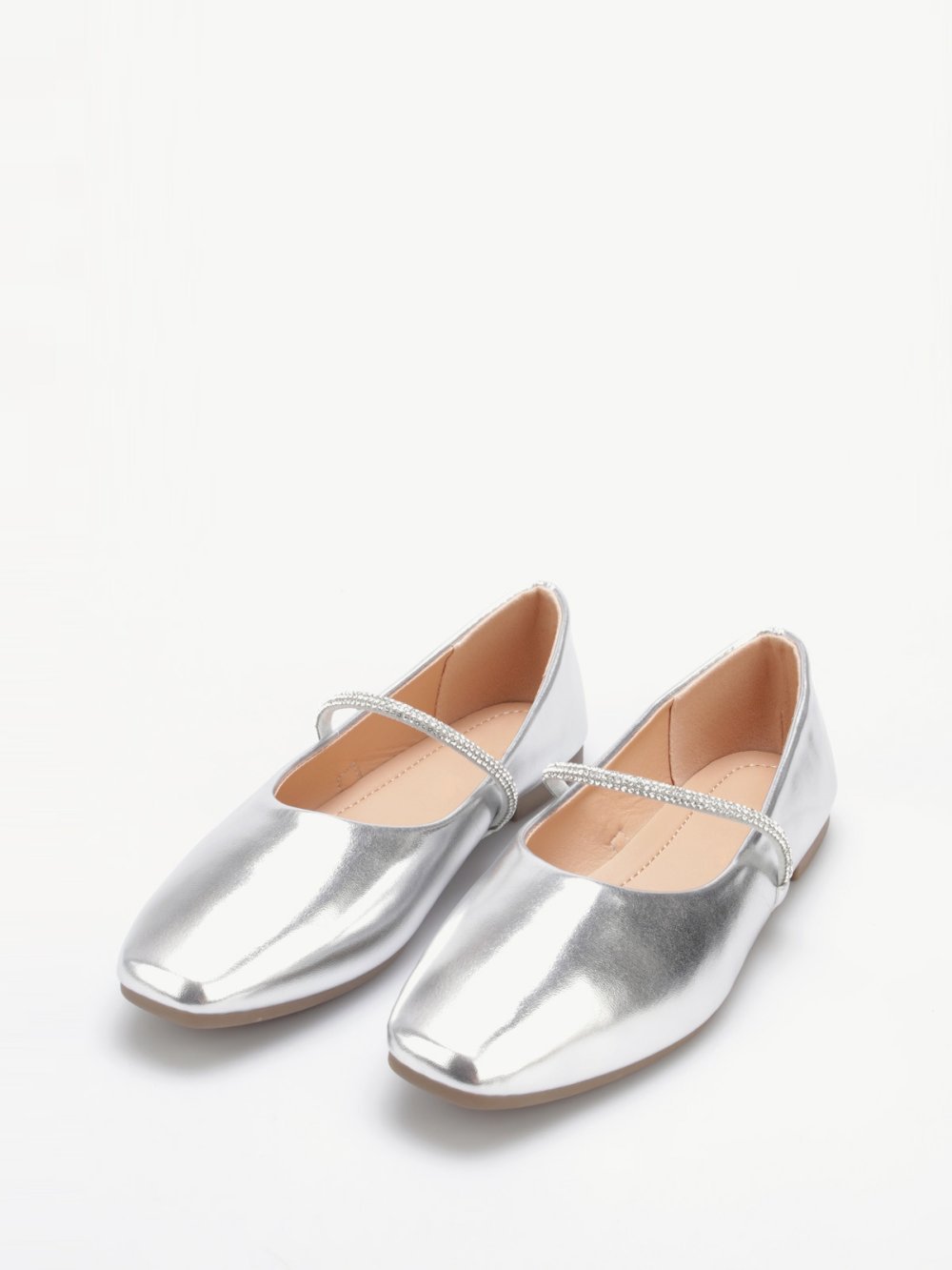 Ballerines babies à bride strass argentées